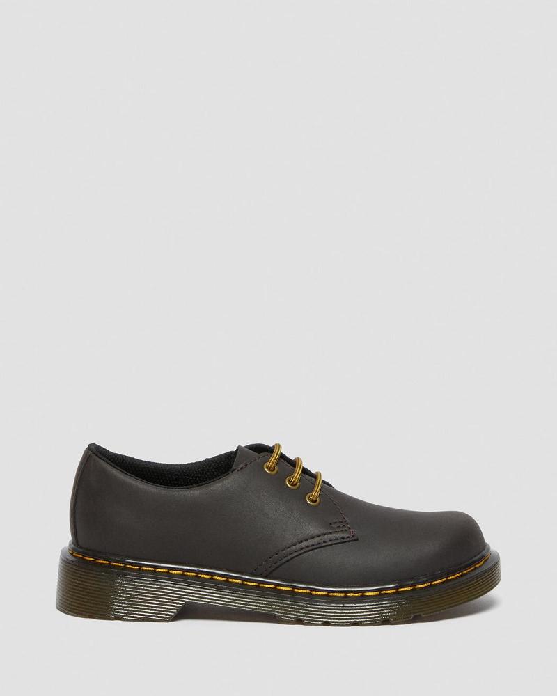 Dr Martens Junior 1461 Wildhorse Leren Schoenen Kinderen Donkerbruin | NL 100JPQ